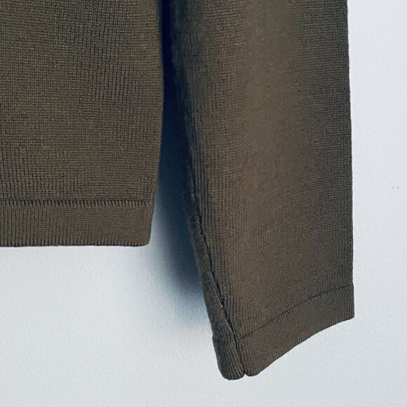 Banana Republic 100% Extra Fine Italian Merino Wool Sweater Men Medium Olive - Picture 6 of 11